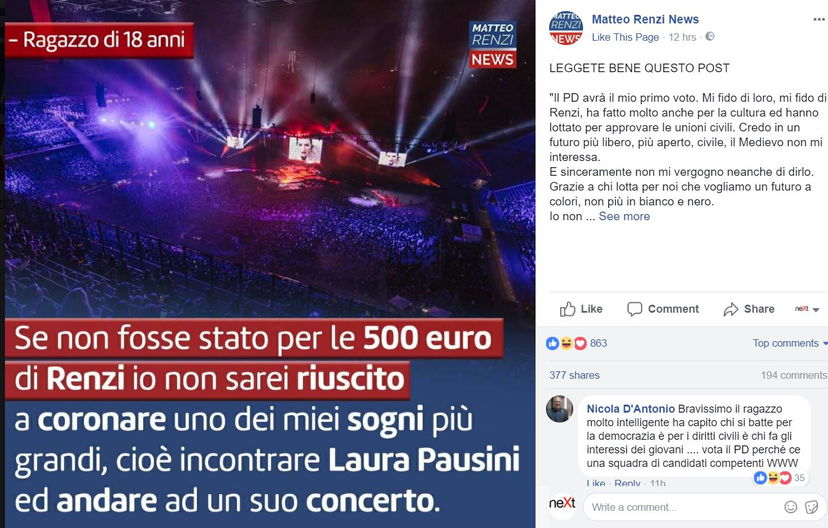 Matteo Renzi corona sogni: incontrare Laura Pausini article-post
