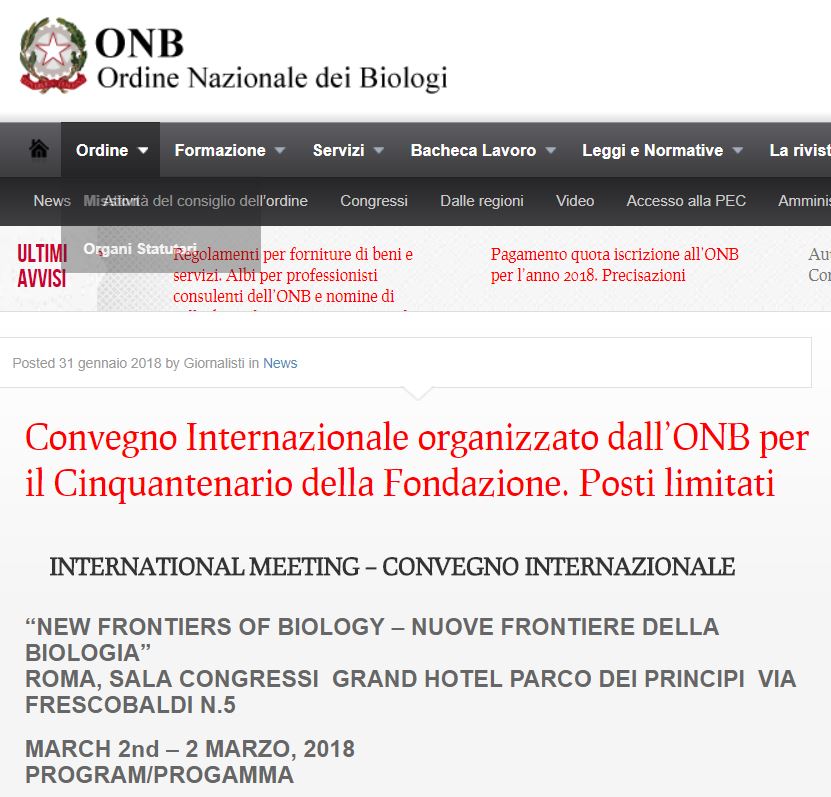 ordine dei biologi convegno no vax