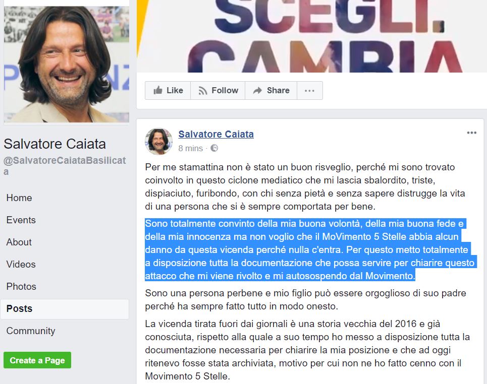 Salvatore Caiata si autosospende dal M5S (e Di Maio lo caccia) article-post