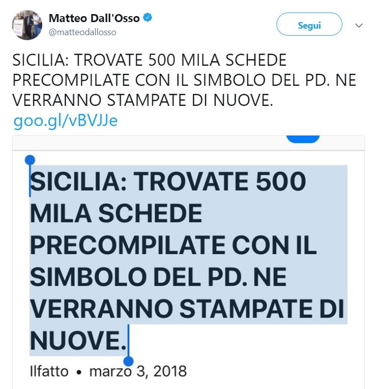 500mila schede sicilia simbolo pd bufala