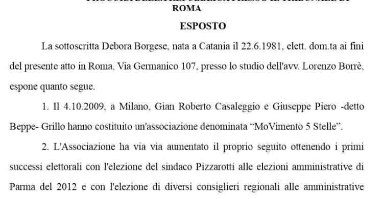 esposto rimborsopoli m5s