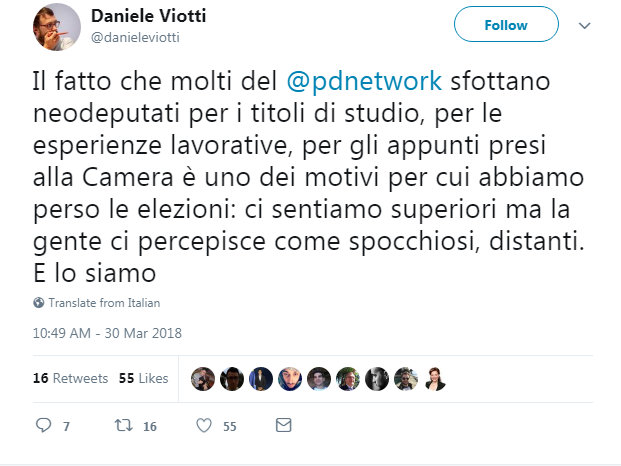 No, il Partito Democratico non ha perso le elezioni perché “ha la puzza sotto il naso” article-post