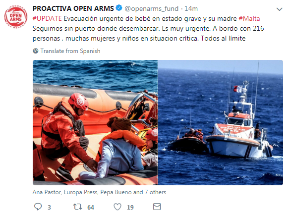 proactiva open arms emergenza mediterrano motovedetta libica - 1