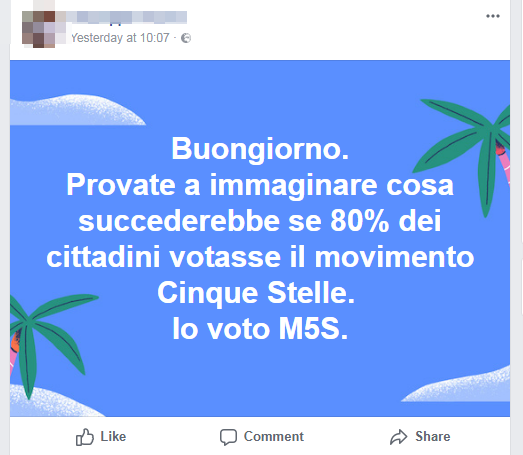 propaganda m5s facebook - 6
