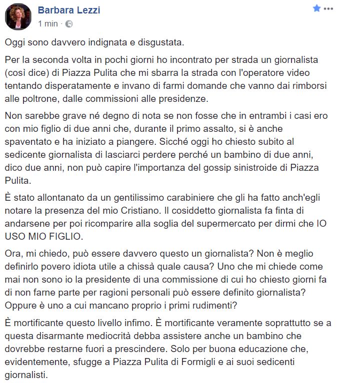 Barbara Lezzi contro il giornalista di Piazzapulita article-post