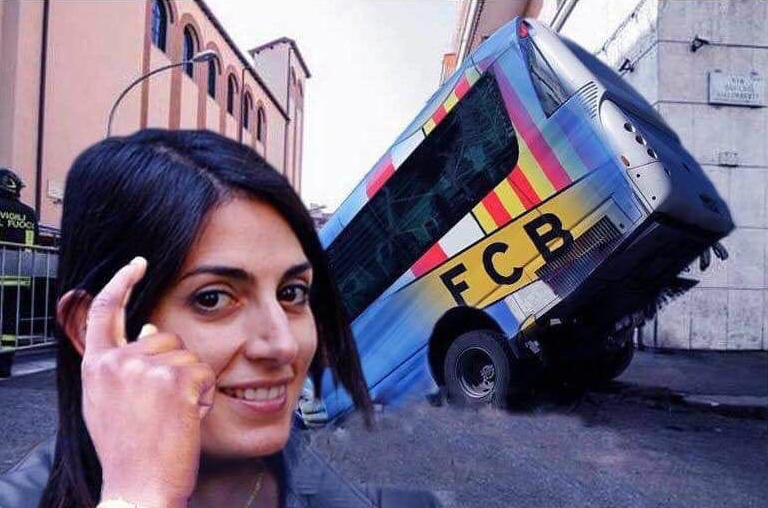 virginia raggi vittoria roma barcellona champions league - 16