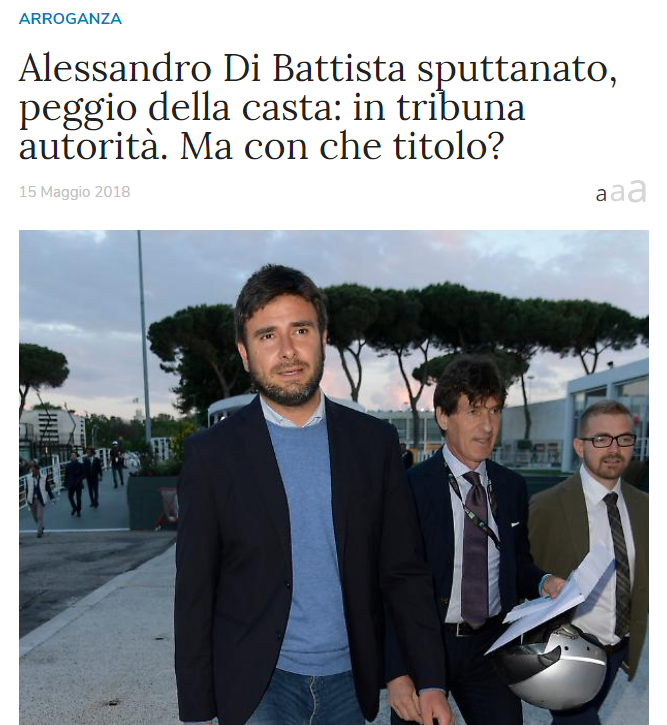 Come Alessandro Di Battista si è fatto casta per andare agli Internazionali di Tennis article-post