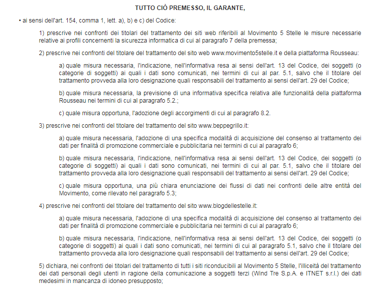 garante privacy rousseau casaleggio dati utenti password - 1