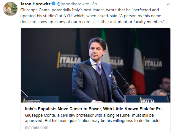 giuseppe conte curriculum new york university - 1
