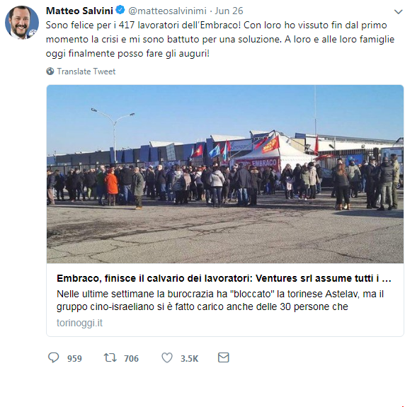 salvini fa cose vertenza embraco - 1