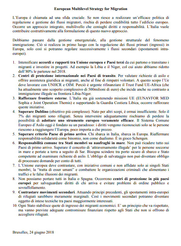 strategia conte migranti bruxelles copiata risoluzione parlamento europeo - 1
