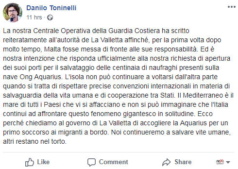 toninelli m5s salvini lega migranti aquarius sos mediteranee - 2