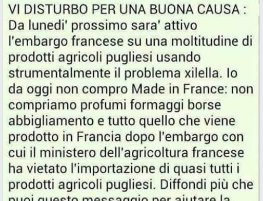 boicottaggio prodotti francesi xylella - 1
