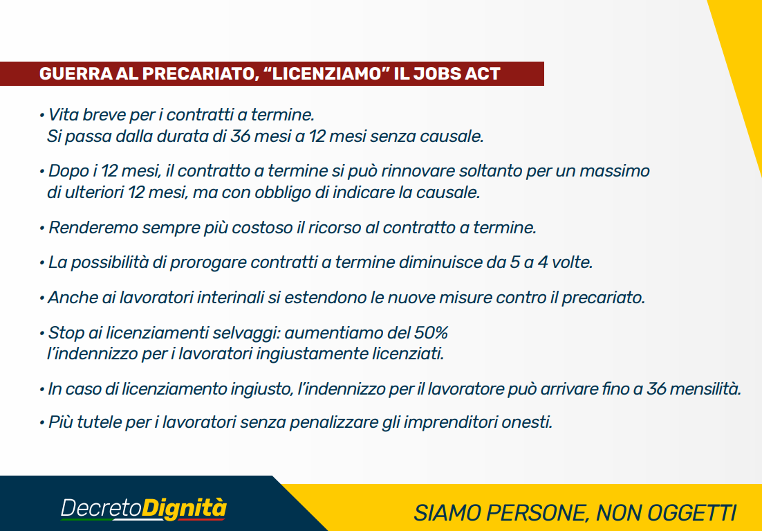 decreto dignità relazione tecnica aumento disoccupati - 1