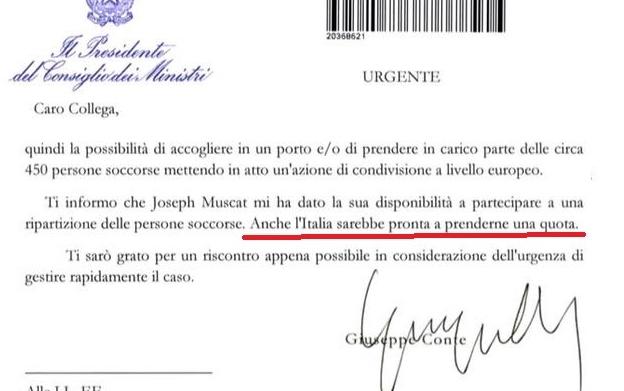 giuseppe conte lettera