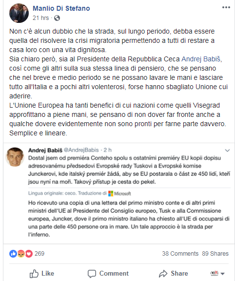 manlio di stefano presidente slovacchia visegrad migranti -1