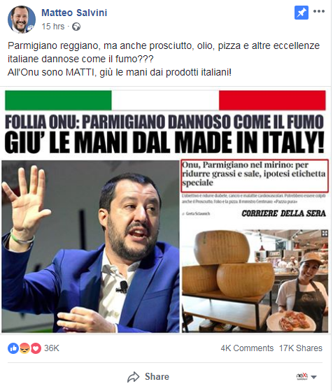 matteo salvini parmigiano OMS - 1