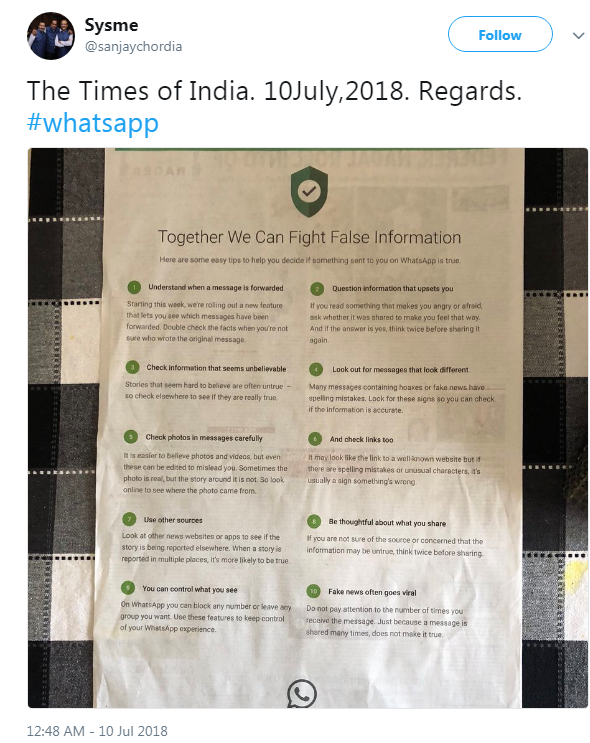 whatsapp india fake news bufale linciaggio - 3