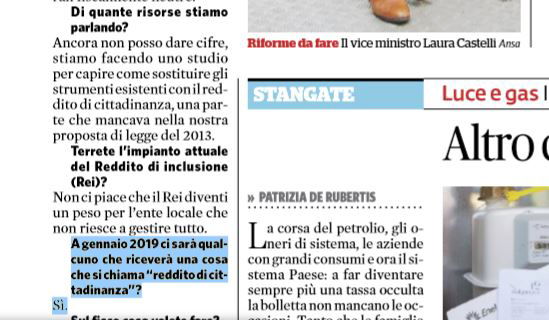 LAURA CASTELLI REDDITO DI CITTADINANZA