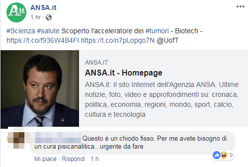 I patridioti leghisti contro l’Ansa per il post su Salvini e tumori article-post