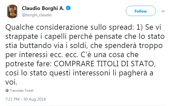 claudio borghi spread bpt bot rendimento - 2