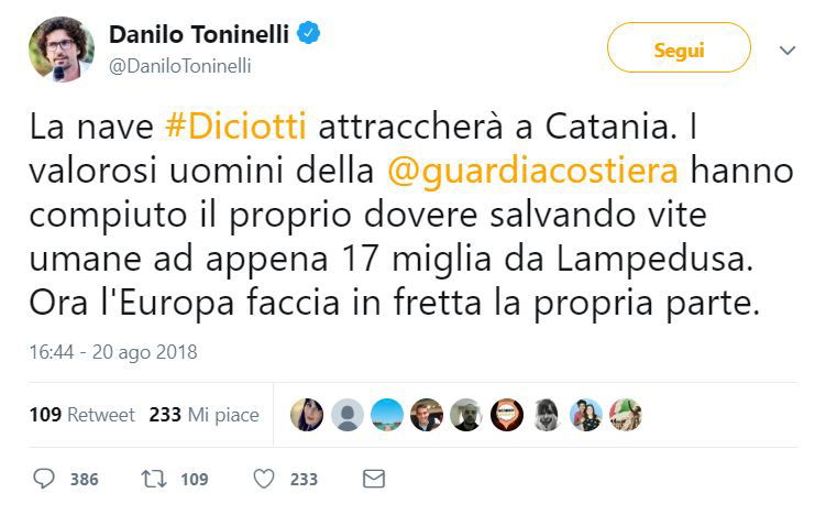 danilo toninelli