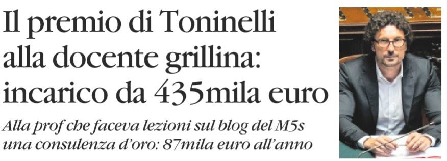 Il Giornale e la consulente di Toninelli con 435mila euro di stipendio article-post