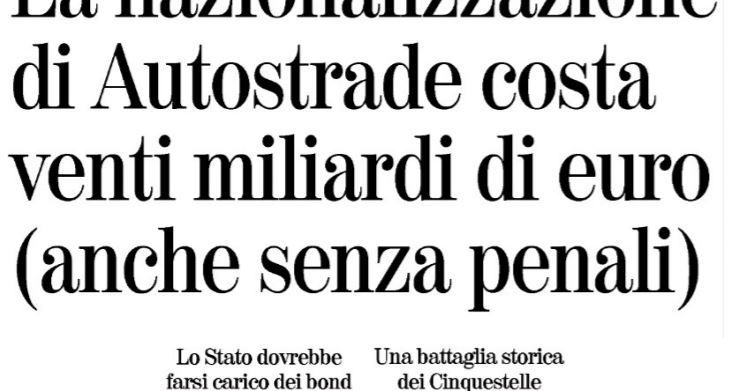 nazionalizzazione autostrade