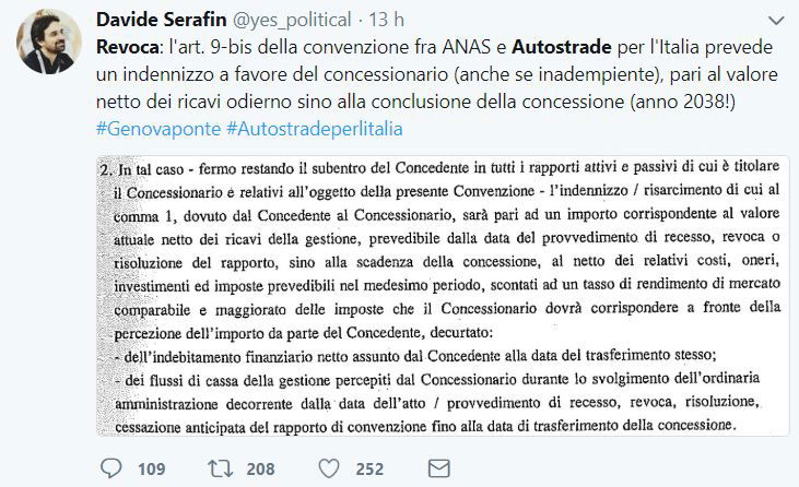 revoca concessione autostrade