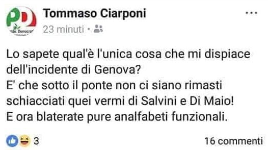 Tommaso Ciarponi e quelle strane bufale sul crollo del Ponte Morandi article-post