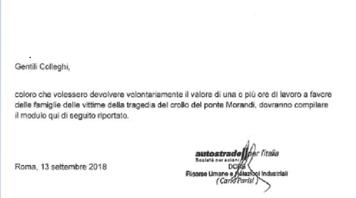 autostrade dipendenti soldi genova 2