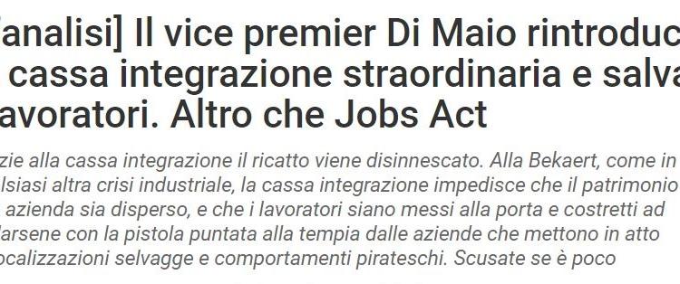 cassa integrazione di maio 1