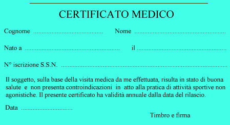 certificato medico scuola