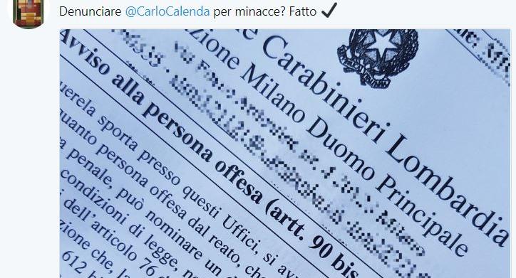 claudio borghi carlo calenda minacce 1