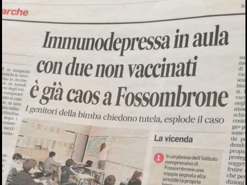 fossombrone bimba immunodepressa