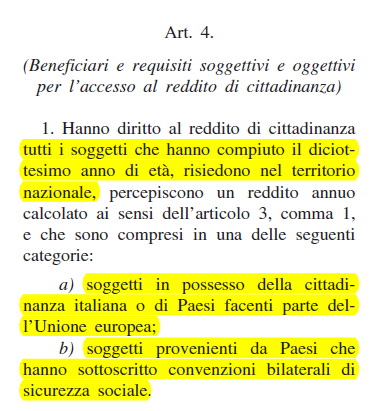 reddito cittadinanza stranieri - 2