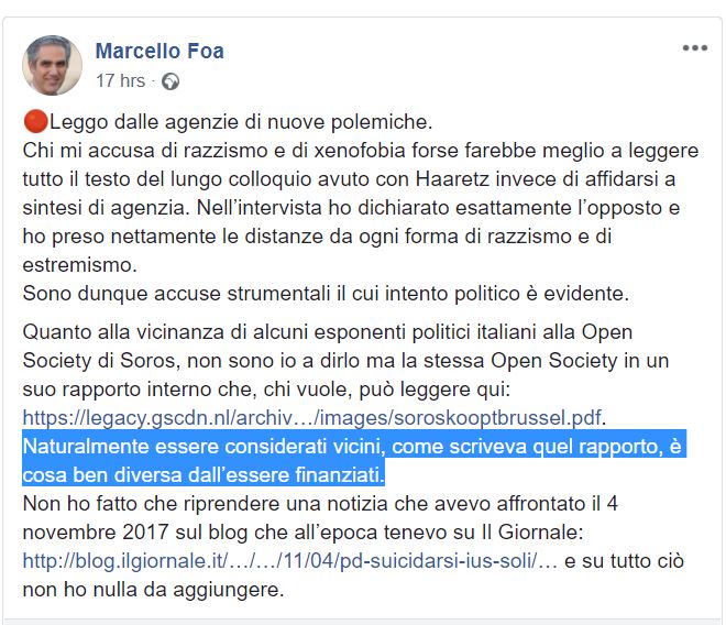marcello foa pd soros