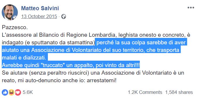 Quando Salvini difendeva chi aiuta i bisognosi al di là della legge article-post