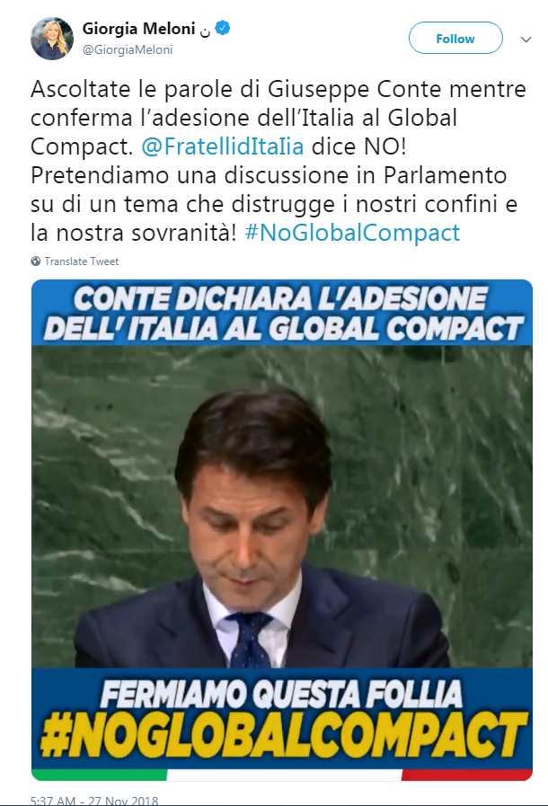 GLOBAL COMPACT migranti governo - 1