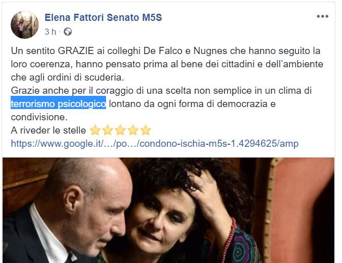 La scoperta di Elena Fattori: c’è “terrorismo psicologico” nel M5S article-post