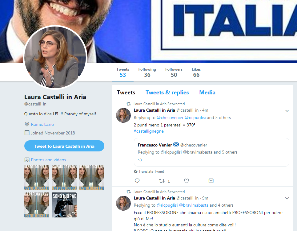 laura castelli fake twitter - 3