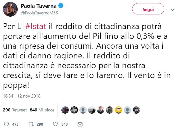 Paola Taverna non ha capito cosa ha detto l’ISTAT (strano!) article-post