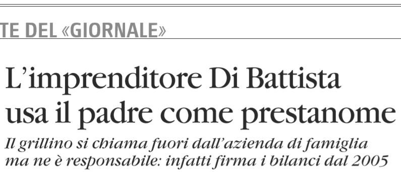 Il Giornale e l’imprenditore Di Battista che «usa il padre come prestanome» article-post