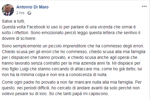 antonio di maio video lettera - 1