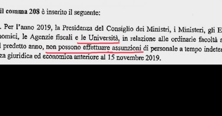 blocco assunzioni università 1