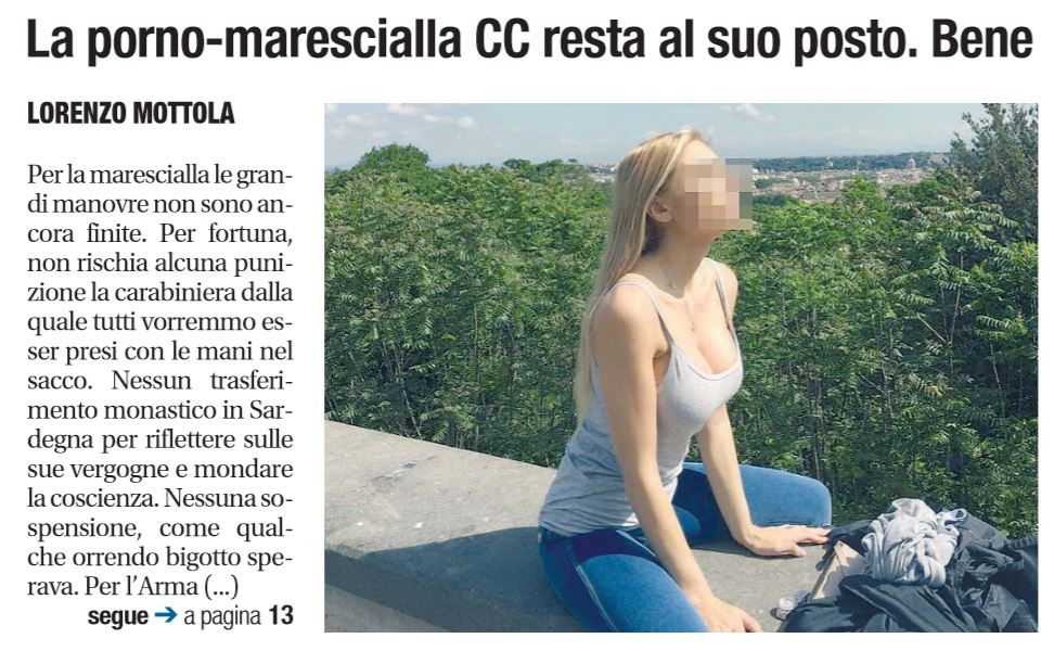 marescialla carabiniera sospesa
