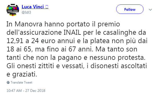 maxiemendamento bilancio 2019 inail casalinghe - 3
