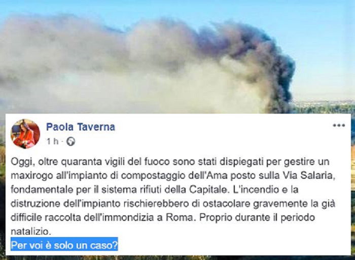 Il M5S ha inventato un complotto anche per l’incendio del TMB Salaria article-post