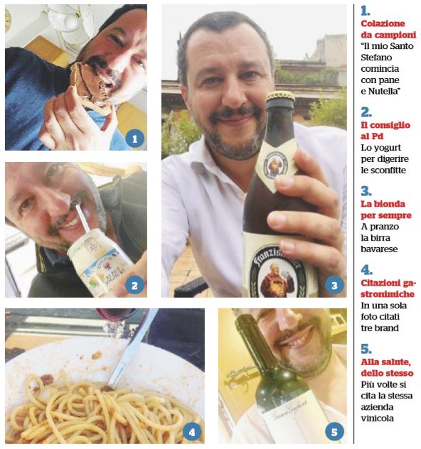 salvini pubblicità cibo