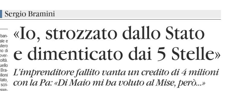 Sergio Bramini: «Strozzato dallo Stato e dimenticato dai 5Stelle» article-post